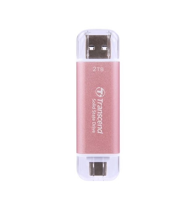 Transcend 2TB USB външен SSD ESD310P, USB 10Gbps, Type C/A, Розов