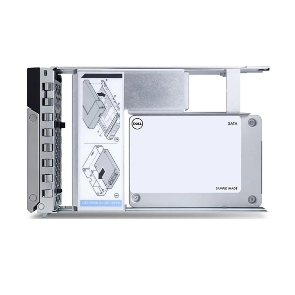 Dell 480GB SSD SATA Read Intensive 6Gbps 512e 2.5in с 3.5in HYB CARR, CusKit, съвместим с R440, R450, R640, R650, R740, R740xd, R750, R6525, R840, R940, C6520, T550, R7625