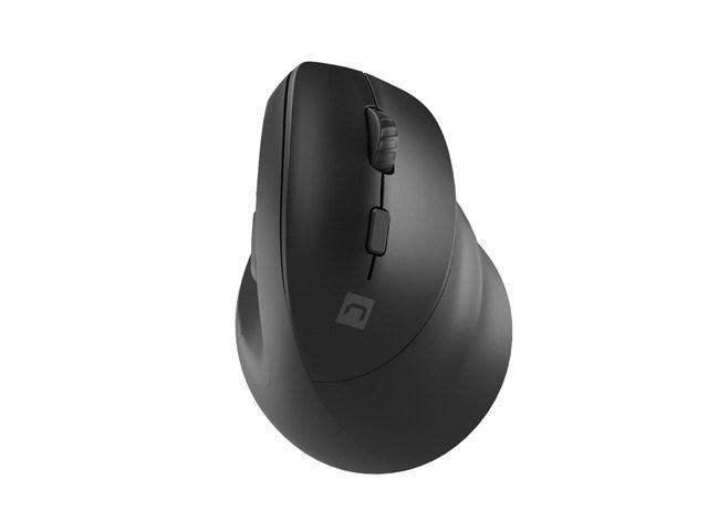 Natec вертикална мишка Crake 2 Bluetooth 5.2 + 2.4GHz черна 2400dpi, за дясна ръка, черна