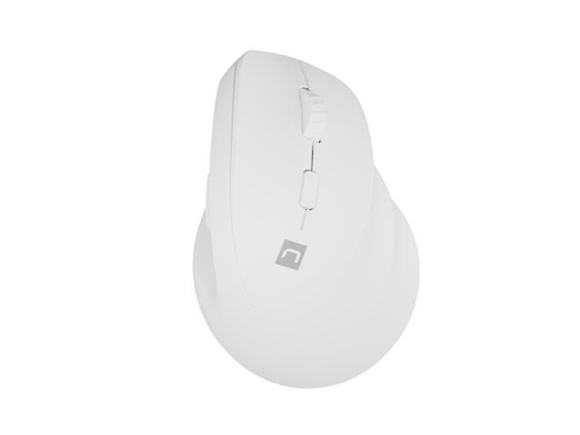 Natec вертикална мишка Crake 2 Wireless, 2400DPI Bluetooth 5.2 + 2.4 GHz Бяла