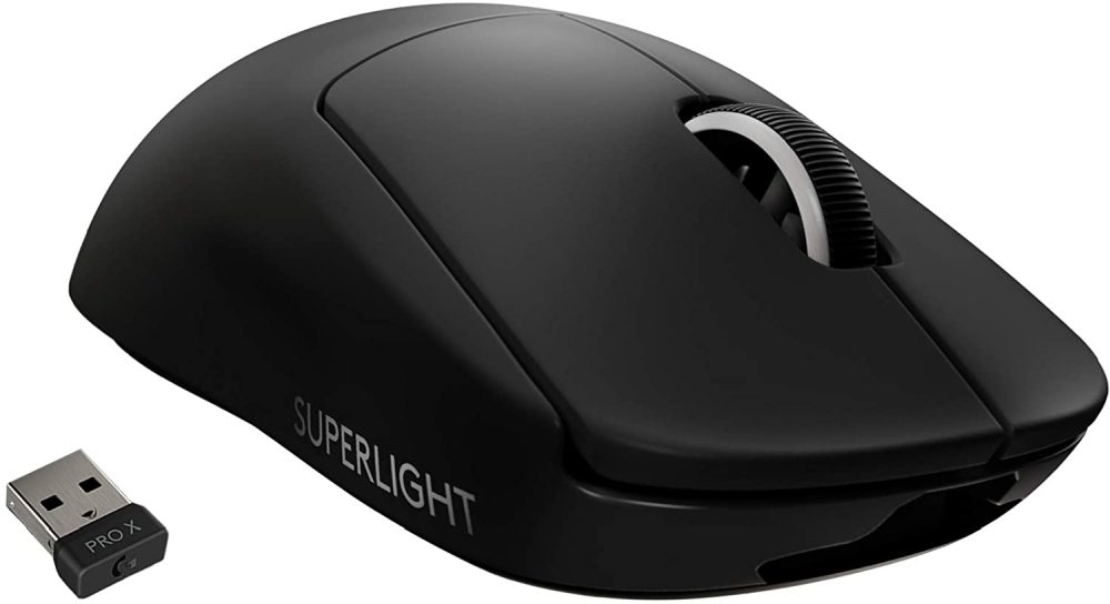 Logitech G Pro X Superlight Wireless Mouse, Lightspeed Wireless 1ms, HERO 25K DPI Sensor, 400 IPS, Onboard Memory, >63g, Black