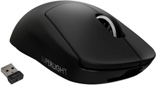 Logitech G Pro X Superlight Wireless Mouse, Lightspeed Wireless 1ms, HERO 25K DPI Sensor, 400 IPS, Onboard Memory, >63g, Black