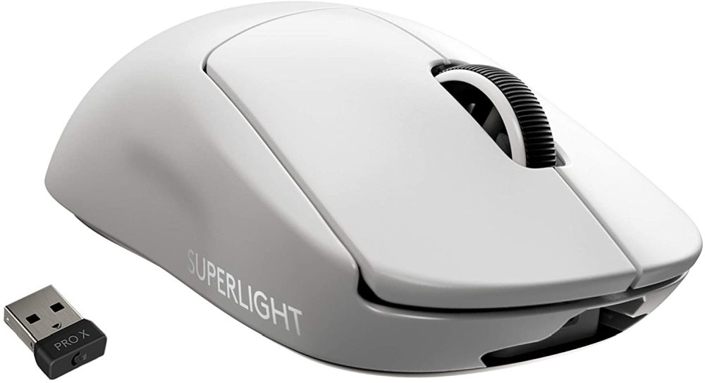 Logitech G Pro X Superlight Wireless Mouse, Lightspeed Wireless 1ms, HERO 25K DPI Sensor, 400 IPS, Onboard Memory, >63g, White