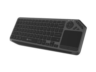 Клавиатура Natec Turbot 2, US, безжична, BT, 2.4GHz, X-Scissors с тъчпад за Smart TV, черно-сива