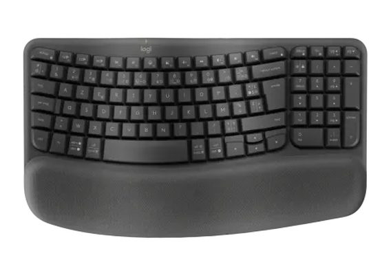 Logitech Wave Keys безжична ергономична клавиатура - Graphite - US International - 2.4GHz/BT