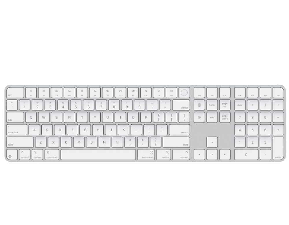 Apple Magic Keyboard (2024) с Touch ID и цифрова клавиатура - US English - бели клавиши