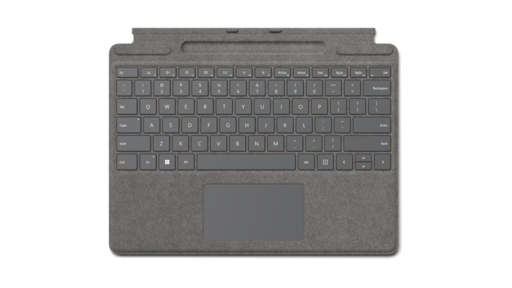 Microsoft Surface Pro Signature Keyboard ONLY Eng Intl CEE Hdwr Commercial Platinum, With Pen Storage & Charging
