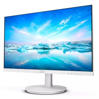 Монитор Philips 241V8AW, 23.8" IPS WLED, 1920x1080@75Hz, 4ms GtG, 250cd/m², 1000:1, Mega Infinity DCR, Adaptive Sync, FlickerFree, Low Blue Mode, 2Wx2, Tilt, D-SUB, HDMI, Бял
