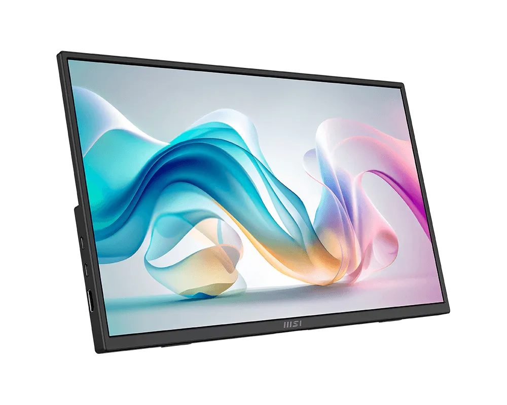 MSI PRO MP165 E6 Преносим монитор, 15.6", 4ms, 60Hz IPS, 1920x1080, EyesErgo, Anti-flicker, Less Blue Light, 250nits AG, 16.7M, 1000:1, 2xType-C(15W), HDMI(2.0b), 2x1W, Tilt, VESA 75, Черен, 0.78kg