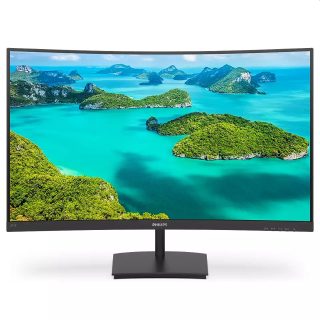 Монитор Philips 241E1SCA, 23.6" Извит 1500R VA WLED, 1920x1080@75Hz, 4ms GTG, 250cd/m2, 3000:1, Mega Infinity DCR, FreeSync/Adaptive Sync, FlickerFree, Low Blue Mode, 3Wx2, Tilt, D-SUB, HDMI