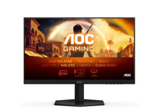 AOC 24G42E, 23.8" Fast IPS WLED, 1920x1080@180Hz, 1ms GtG, 0.5ms MPRT, 300cd/m², 1000:1, 80M:1 DCR, Adaptive Sync, FlickerFree, Low Blue Light, Tilt, HDMI, DP