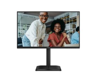 Монитор AOC 24E4U, 23.8" IPS WLED, 1920x1080@120Hz, 4ms GtG, 300cd/m², 1500:1, 20M:1 DCR, Adaptive Sync, FlickerFree, Anti Blue Light, 2Wx2, Tilt, Height Adjust, Pivot, Swivel, D-SUB, HDMI, DP, USB Hub