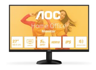 AOC Q27B35E 27" IPS WLED монитор, 2560x1440@75Hz, 4ms GtG, 1ms MPRT, 300cd/m2, 1500:1, 20M:1 DCR, Adaptive Sync, FlickerFree, Low Blue Light, Tilt, HDMI, DP