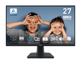 MSI PRO MP275 27" IPS 100Hz монитор, 1920x1080 FHD, 1ms MPRT, 4ms GTG, 300 cd/m2, 93% (CIE 1976), Anti-glare, EyesErgo, MSI EYE CARE, DISPLAY KIT APP, 1x HDMI, 1x D-Sub (VGA), говорители 2x 2W, наклон, 1x Line-in, 1x Headphone-out, VESA 100, 9S6-3PC3CM-002
