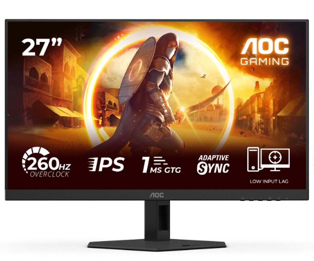 AOC 27G4ZRE, 27" Fast IPS WLED, 1920x1080@260Hz (OC, Native 240Hz), 1ms GtG, 0.3ms MPRT, 300cd/m2, 1000:1, Adaptive Sync, FlickerFree, Anti Blue Light, Tilt, 2xHDMI, DP