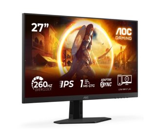 AOC 27G4ZRE, 27" Fast IPS WLED, 1920x1080@260Hz (OC, Native 240Hz), 1ms GtG, 0.3ms MPRT, 300cd/m2, 1000:1, Adaptive Sync, FlickerFree, Anti Blue Light, Tilt, 2xHDMI, DP