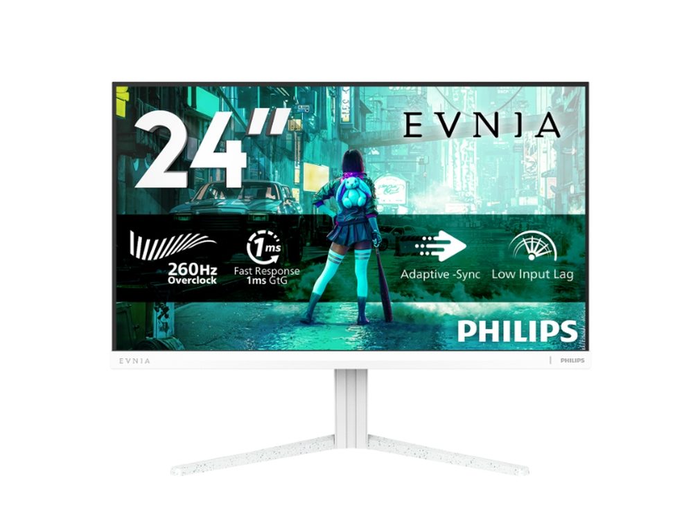 Монитор Philips 24M2N3201P, 23.8" Fast IPS WLED, 1920x1080@260Hz (OC, Native 240Hz), 1ms GtG, 0.3ms MPRT, 300cd/m2, 1000:1, Adaptive Sync, Low Blue Mode, FlickerFree, Tilt, Height Adjust, Pivot, Swivel, HDMI, DP
