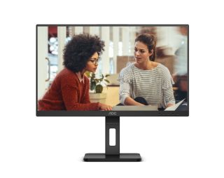 Монитор AOC 24E3QAF, 23.8" IPS WLED, 1920x1080@75Hz, 4ms GtG, 300cd/m², 1000:1, 20M:1 DCR, Adaptive Sync, FlickerFree, Low Blue Light, 2Wx2, Tilt, Height Adjust, Pivot, Swivel, D-SUB, HDMI, DP