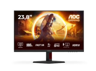 Монитор AOC Q24G4RE, 23.8" Fast IPS WLED, 2560x1440@180Hz, 1ms GtG, 0.5ms MPRT, 300cd/m2, 1000:1, 80M:1 DCR, Adaptive Sync, FlickerFree, Low Blue Light, Tilt, HDMI, DP