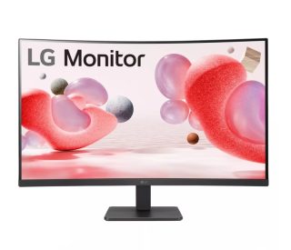 Монитор LG 32MR50C-B, 31.5" VA, извит дисплей, 5ms (GtG at Faster), 100Hz, 3000:1, Dynamic Action Sync, 250 cd/m2, Full HD 1920x1080, sRGB 99%, AMD FreeSync, Flicker Safe, Reader Mode, D-Sub, HDMI, Headphone Out, Tilt, черен