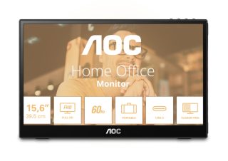 AOC 16T3EA преносим монитор, 15.6" IPS WLED, 1920x1080@60Hz, 4ms GtG, 250cd/m², 700:1, 50M:1 DCR, USB-C 3.2x1