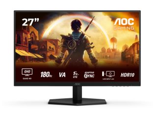 Монитор AOC Q27G42XNE, 27" Fast VA WLED, 2560x1440@180Hz, 1ms GtG, 0.5ms MPRT, 300cd/m2, 5000:1, 80M:1 DCR, Adaptive Sync, FlickerFree, Low Blue Light, 2Wx2, Tilt, 2xHDMI, DP