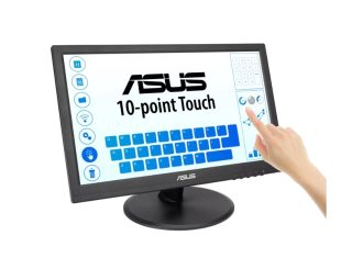 Asus VT169HE Touch Monitor, 16'', FHD (1920x1080), 10-point Touch, IPS, 220cd/m2, Wide Viewing Angle, Frameless, Flicker free, Low Blue Light, HDMI, Windows 11 compliance, Black