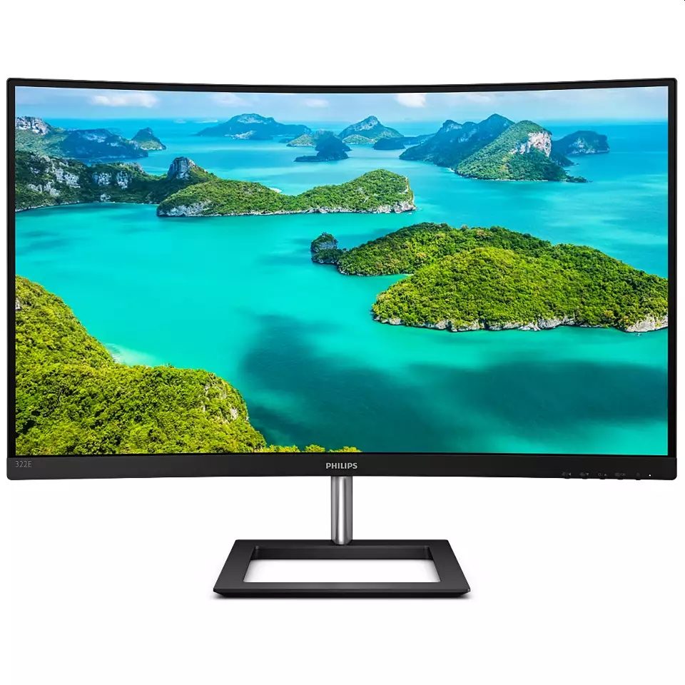 Монитор Philips 322E1C, 31.5" Curved 1500R VA WLED, 1920x1080@75Hz, 4ms GtG, 250cd/m2, 3000:1, Mega Infinity DCR, FreeSync/Adaptive Sync, FlickerFree, Low Blue Mode, Tilt, D-SUB, HDMI, DP