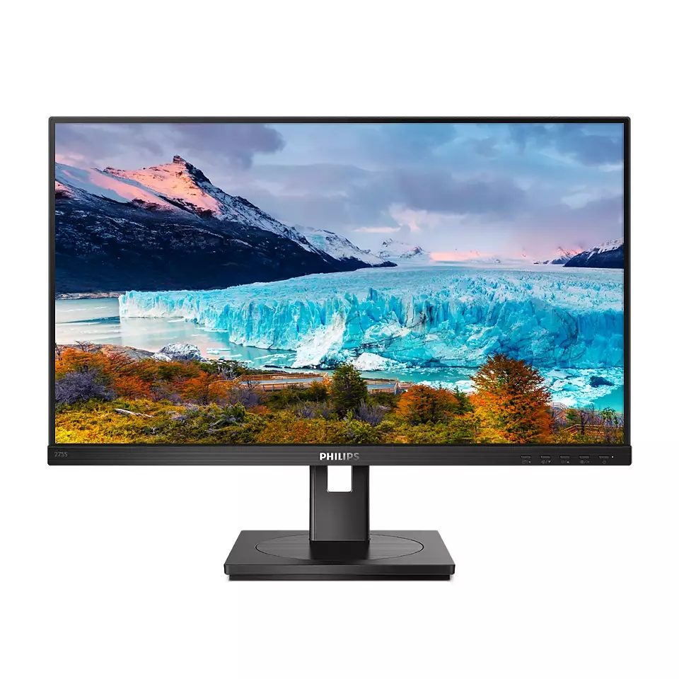 Philips 275S1AE 27" IPS WLED монитор, 2560x1440@75Hz, 4ms GtG, 300cd/m², 1000:1, DCR 50M:1, Adaptive Sync, FlickerFree, Low Blue Mode, 2Wx2, Tilt, Height Adjust, Pivot, Swivel, DVI, HDMI
