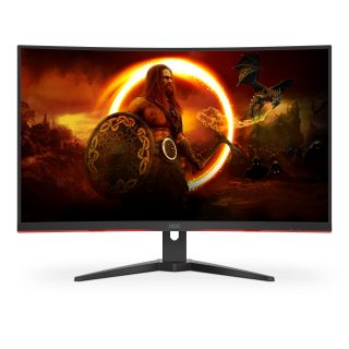 AOC C32G2ZE/BK 31.5" извит 1500R VA WLED гейминг монитор, 1920x1080@240Hz, 4ms GtG, 1ms MPRT, 300cd/m2, 4000:1, DCR 80M:1, FreeSync, FlickerFree, Low Blue Light, Tilt, 2xHDMI, DP