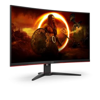 AOC C32G2ZE/BK 31.5" извит 1500R VA WLED гейминг монитор, 1920x1080@240Hz, 4ms GtG, 1ms MPRT, 300cd/m2, 4000:1, DCR 80M:1, FreeSync, FlickerFree, Low Blue Light, Tilt, 2xHDMI, DP