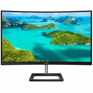 Монитор Philips 325E1C/00, 31.5", Curved 1500R, VA, WLED, 2560x1440@75Hz, 4ms GTG, 250cd/m2, 3000:1, Mega Infinity DCR, FreeSync/Adaptive Sync, FlickerFree, Low Blue Mode, Tilt, D-SUB, HDMI, DP