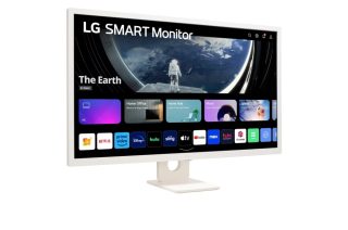 Монитор LG 32SR50F-W, 31.5" IPS Smart webOS23, Anti-Glare, 8ms, 1200:1, 250cd/m², sRGB 99%, FHD 1920x1080, HDR 10, HDMI, USB, Wi-Fi вграден, AirPlay 2, Високоговорители 5W x 2, Tilt, Бял