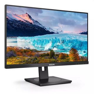 Philips 243S1 23.8" Широк IPS LED монитор, 4 ms, 1000:1 50M:1 DCR, 250cd/m2, 1920x1080@75Hz, HDMI, DVI, USB-C 3.2, Tilt, Pivot, Swivel, Height Adjust, Speakers, Black