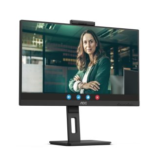 AOC 24P3CW 23.8" IPS WLED монитор, 1920x1080@75Hz, 4ms GtG, 300cd/m², 1000:1, DCR 50M:1, AdaptiveSync, FlickerFree, Low Blue Light, 5Wx2, 5MP Windows Hello, Tilt, Height Adjust, Pivot, Swivel, HDMI, DP, RJ45, USB hub