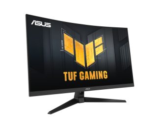 Asus TUF Gaming VG32WQ3B Gaming Monitor, 31.5", QHD, Curved, 180Hz, ELMB, FreeSync, 0.5ms response time, 300 cd/m2, 90% DCI-P3, HDR, DisplayWidget Center, 2 x 2W, Black