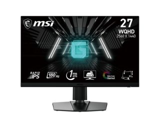 Монитор MSI G272QPF E2, 27", 1ms, 180Hz, RAPID IPS, 2560x1440 (WQHD), 16:9, FLAT, Adaptive-Sync, 92.83% DCI-P3, AG, 300 nits, 1000:1, DCR 100M:1, DP(1.2a), 2xHDMI2.0b, Pivot, Регулиране на височина, VESA, Черен, 6.3kg