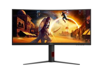 AOC CU34G4, 34" Извит 1500R VA WLED, 3440x1440@180Hz, 1ms GtG, 0.5ms MPRT, 300cd/m2, 2500:1, 80M:1 DCR, Adaptive Sync, FlickerFree, Low Blue Light, Наклон, Регулиране на височина, Завъртане, 2xHDMI, DP