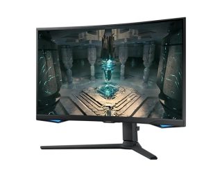 Samsung 27BG650 27" Odyssey G6 Smart извит гейминг монитор, 1000R, VA, 240 Hz, 1 ms GTG, 2560x1440, 350 cd/m2, контраст 2500:1, Eye Saver, Flicker Free, AMD FreeSync Premium Pro, DP 1.4, 2xHDMI 2.1, 2xUSB, Wi-Fi, Bluetooth, говорители, Tizen, черен
