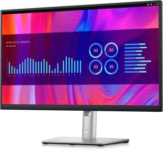 Dell P2423DE 23.8" широк LED AG IPS монитор, 5ms, 1000:1, 300 cd/m2, 2560x1440, 99% sRGB, HDMI, DP, USB-C хъб, USB 3.2 Gen 1, RJ-45, ComfortView, височина, Pivot, Swivel, Tilt, черен