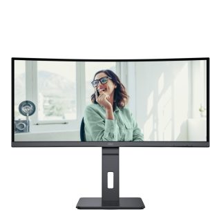 AOC CU34P3CV, 34" VA WLED, Curved 1500R, 3440x1440@100Hz, 4ms GtG, 1ms MPRT, 300cd/m², DCR 3000:1, 50M:1, AdaptiveSync, FlickerFree, Low Blue Light, 5Wx2, Tilt, Height Adjust, Swivel, HDMI, DP, USB hub