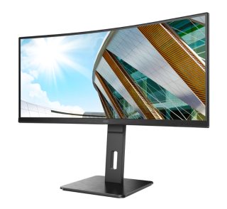 AOC CU34P2A 34" Извит 1500R VA WLED монитор, 3440x1440@100Hz, 4ms GtG, 1ms MPRT, 300cd/m2, 3000:1, 50M:1 DCR, Adaptive Sync