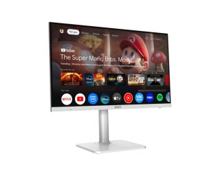 Монитор MSI Modern MD272UPSW, 27", 4ms, IPS, 3840x2160 (UHD), 16:9, Flat, Smart Google TV, Remote Control, HDR Ready, 300 nits, 1000:1, DP(1.4a), HDMI2.0b, TypeC DP alt. w/PD (65W), 2xUSB (2.0), LAN, WiFi 5, BT 5, Dolby Audio 2x3W, Pivot, Height Adj., White, 6.3k