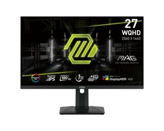MSI MAG 274QRF QD E2, 27" Rapid IPS, 1ms, 180Hz, Flat, WQHD 2560x1440, Quantum Dot technology, DisplayHDR 400, Mystic Light, Gaming Intelligence App, 1x DP(1.4a), 2x HDMI (2.0b), 1x Type-C (DP alt.) wPD 65W charging, Heigh Adj. 130mm, Tilt, Vesa 75