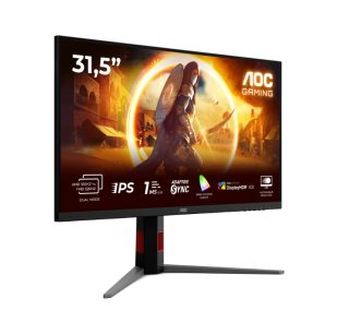 AOC U32G4U, 31.5" Fast IPS WLED монитор, 3840x2160@160Hz, 1ms GtG, 0.5ms MPRT, 450cd/m², 1000:1, 80M:1 DCR, Adaptive Sync, Flicker Free, Low Blue Mode, Tilt, Height Adjust, Pivot, Swivel, 2xHDMI, DP, USB hub