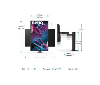 BenQ PD2705UA LED монитор, 27", 4K UHD, тъмно сив