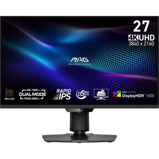 MSI MAG 274UPDF E16M Gaming Monitor, 27", 0.5ms, Dual Mode 320Hz и 4K 160Hz Rapid IPS с Mini-LED, 3840x2160, G-SYNC
