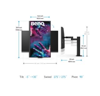 BenQ PD3205UA 31.5" LED монитор, тъмно сив