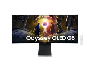 Samsung LS34DG850 34" Извит монитор Odyssey G8 OLED, 1800R, 175 Hz, 0.1 ms GTG, 21:9, 3440 x 1440, Smart, 2xUSB C, Mini DP, Micro HDMI 2.1, Wi-Fi 5, BT 5.2, говорители, 178°/178°, сребрист