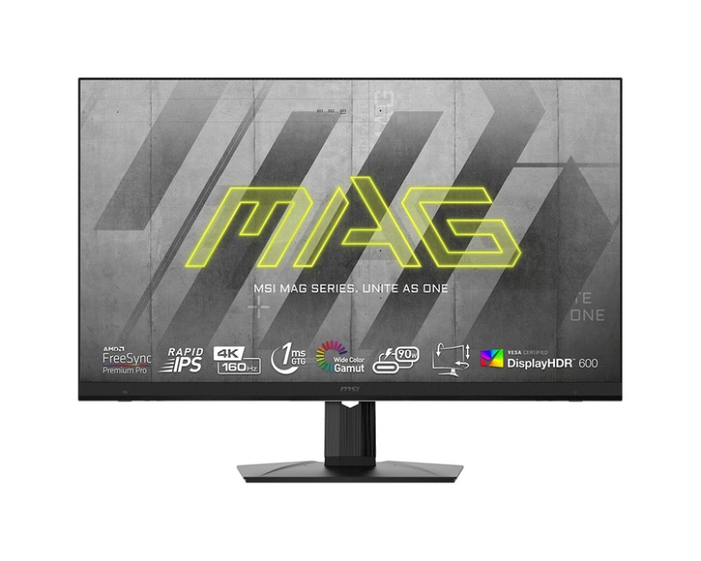 MSI MAG 323UPF, 32", 160Hz, 1ms, 3840x2160 UHD, Rapid IPS, Flat, FreeSync Premium Pro, VESA DisplayHDR 600, KVM, Tilt, HEIGHT ADJUSTMENT 100mm, 2x HDMI, DP, 1x USB Type-C with DP and PD 90W, PIP and PBP, VESA 100